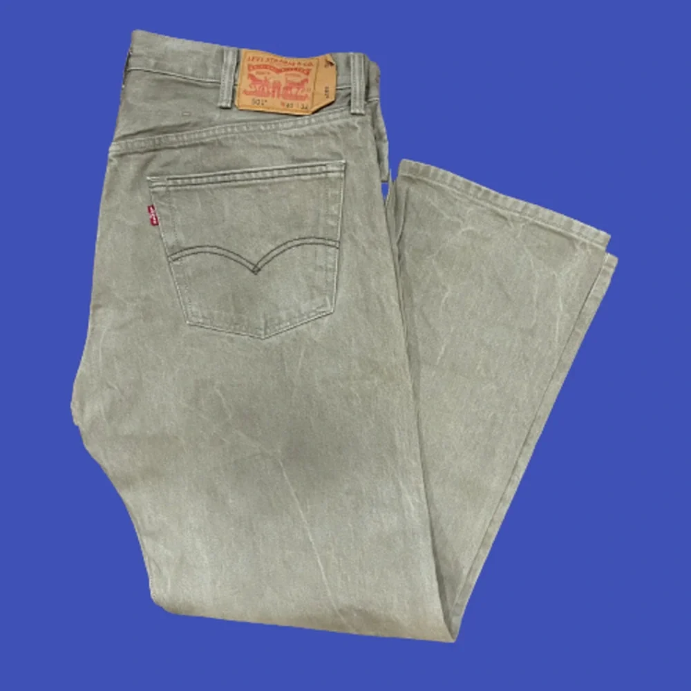 Levi's 501 XX Shrink To Fit Classic Straight Leg Khaki Tan Denim Jeans 40 x 32